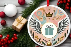 Round Christmas Ornament Sublimation|Clipart Product Image 1
