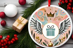 Round Christmass Ornament PNG Product Image 2