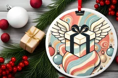 Round Christmas Ornament Sublimation|Clipart Product Image 1
