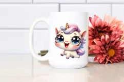Expressive Unicorn Baby Face PNG Product Image 2