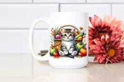Vibrant Baby Kitten Vegetable Basket | Sublimation | Clipart Product Image 2