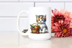 Vibrant Baby Kitten Vegetable Basket | Sublimation | Clipart Product Image 2