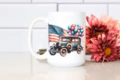 Vintage Car Balloons USA Flag Product Image 2