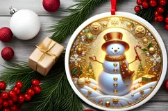 Round Christmas Ornament Sublimation|Clipart Product Image 1