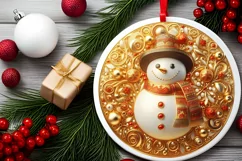 Round Christmas Ornament Sublimation|Clipart Product Image 1