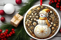 Round Christmas Ornament Sublimation|Clipart Product Image 1