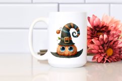 Funny Watercolor Halloween Hat Clipart Product Image 2