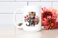 Detailed Boho Baby Tiger with Flower Bouquet | Sublimation | Product Image 2