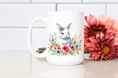 Colorful Watercolor Baby Rabbit Floral | Sublimation | Product Image 2