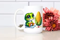 Cute Baby Frog Corncob | Sublimation | Clipart Product Image 2