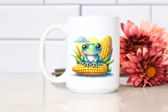 Cute Baby Frog Corncob | Sublimation | Clipart Product Image 2
