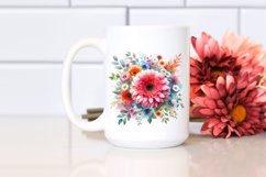 Colorfull Gerbera Watercolor Clipart Product Image 2