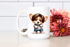 Funny Pembroke Welsh Corgi Singer | Clipart Product Image 2