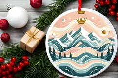 Round Christmas Ornament Sublimation|Clipart Product Image 1