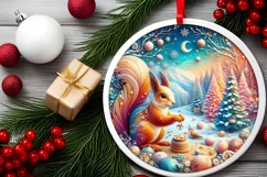 Round Christmas Ornament Sublimation|Clipart Product Image 2