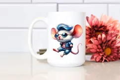 Watercolor Vibrant Mouse Jumping PNG Product Image 2