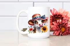 Patriotic Cow | Sun Flower | Clipart Product Image 2