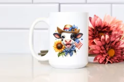 Patriotic Cow| Sun Flower | Clipart Product Image 2