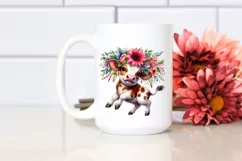 Watercolor Vibrant Cow Dancing PNG Product Image 2