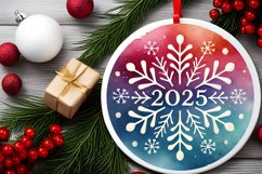 Round Christmas Ornament Sublimation|Clipart Product Image 2