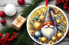 Round Christmas Ornament Sublimation|Clipart Product Image 1