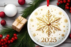 Round Christmas Ornament Sublimation|Clipart Product Image 2