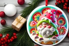 Round Christmas Ornament Sublimation|Clipart Product Image 1