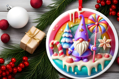 Round Christmass Ornament PNG Product Image 2
