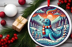 Round Christmas Ornament Sublimation|Clipart Product Image 2