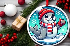 Round Christmas Ornament Sublimation|Clipart Product Image 2