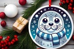 Round Christmas Ornament Sublimation|Clipart Product Image 2