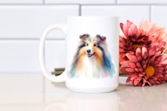 Watercolor Cute Pastel Collie Sublimation Clipart Product Image 2