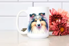Watercolor Cute Pastel Collie Sublimation Clipart Product Image 2