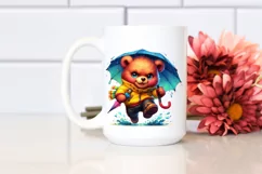 Expressive Baby Bear with Aggressive Haircut PNG Product Image 2