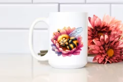 Vibrant Baby Bee Sleeping in a Flower's Petals Product Image 2