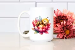 Vibrant Baby Bee Sleeping in a Flower's Petals Product Image 2