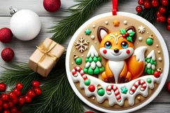 Round Christmas Ornament Sublimation|Clipart Product Image 1