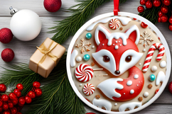 Round Christmass Ornament PNG Product Image 2