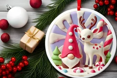 Round Christmas Ornament Sublimation|Clipart Product Image 1