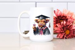 Colorful Baby Highland Cow Graduation PNG Product Image 2