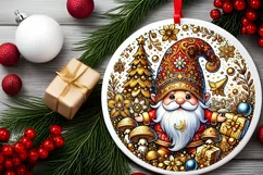Round Christmas Ornament Sublimation|Clipart Product Image 1
