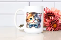 Colorful Winking Baby Cat | Sublimation Clipart Product Image 2