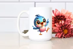 Colorful Cartoon Starling Clipart Product Image 2
