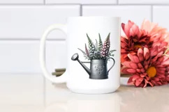 Detailed Watering Can and Rhododendron Basket | Sublimation Product Image 2