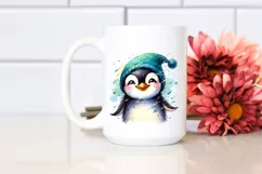 Whimsical Funny Penguin Portrait | Watercolor Clipart Product Image 2