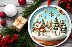 Round Christmass Ornament PNG Product Image 2