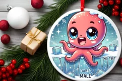 Round Christmas Ornament Sublimation|Clipart Product Image 2
