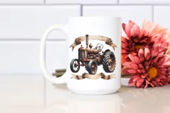 Vintage Rusty Tractor with Ribbons | Watercolor Clipart Product Image 2