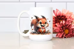 Washed Squirrel Tongue Out | Watercolor Clipart Product Image 2