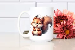 Washed Squirrel Tongue Out | Watercolor Clipart Product Image 2